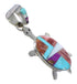 Southwestern Silver Multicolor Turtle Pendant YX77690